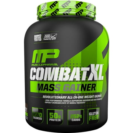 MusclePharm Combat XL Mass Gainer Protein Powder, Chocolate, 50g Protein, 6 (Best Weight Gainer Protein For Men)