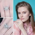 thumbnail image 4 of Womens Elegant Ring with Floral Snowflake Design Light Blue Zircon Stone Electroplated Metal Ring Perfect for Wedding Jewelry Individually Packed, 4 of 5