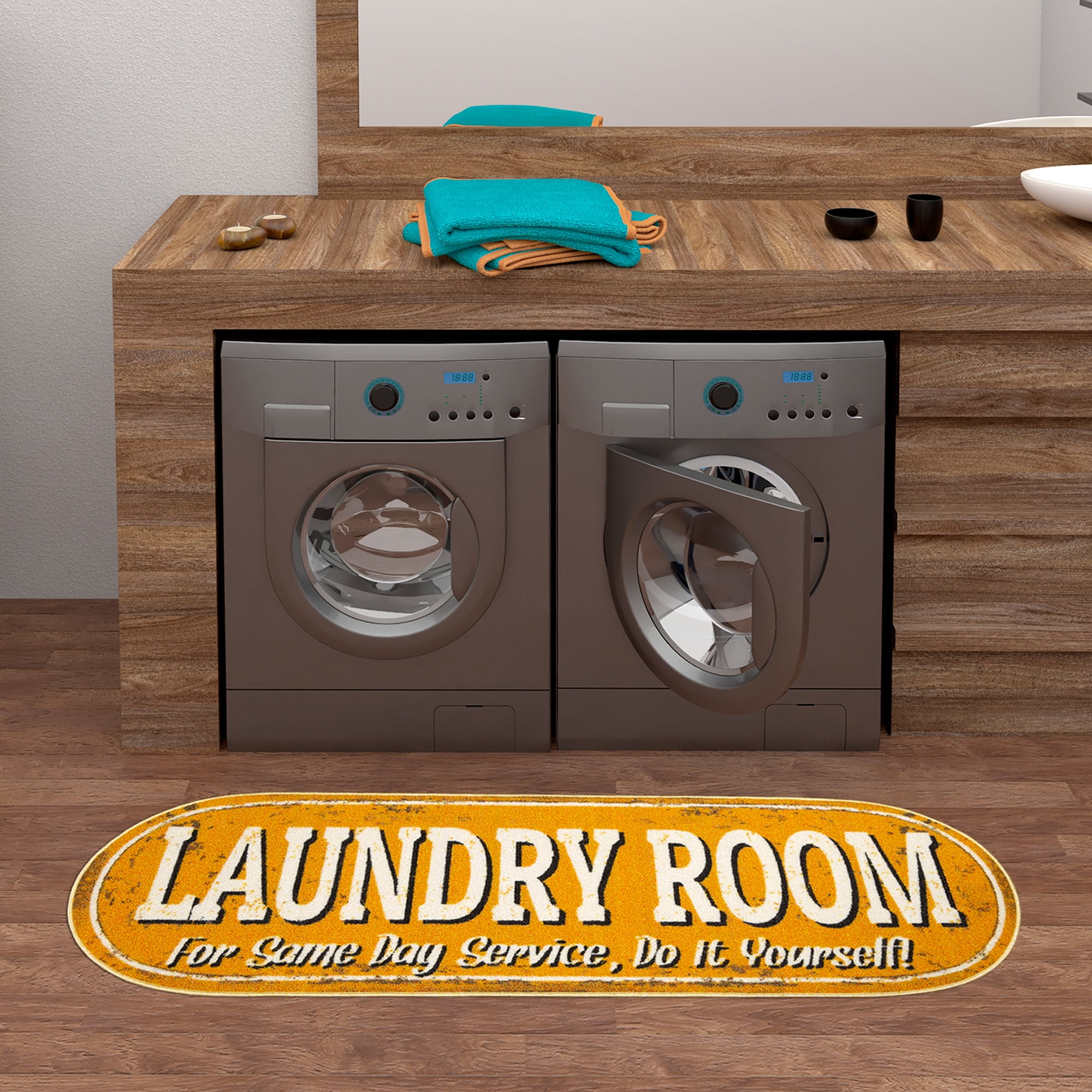 Runner Rug Laundry Mat With Stain Resistant Shed Free Non Slip Durable 20"X59 