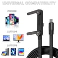thumbnail image 3 of Sideways Charging Cable, 2-in-1 Fast Charge Type-C Cord with Invisible Phone Stand, 240W Braided Foldable Holder Charger for Smartphones & Tablets(Black), 3 of 5
