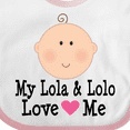 thumbnail image 4 of Inktastic My Lola and Lolo Love Me Girls Baby Bib, 4 of 4