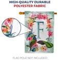 thumbnail image 4 of America Forever Summer Floral Wreath Monogram House Flag Letter F 28 x 40 inches Parrot Macaw Hibiscus Palm Leaves Double Sided Vertical Outdoor Yard Lawn Decorative Tropical House Flag, 4 of 7