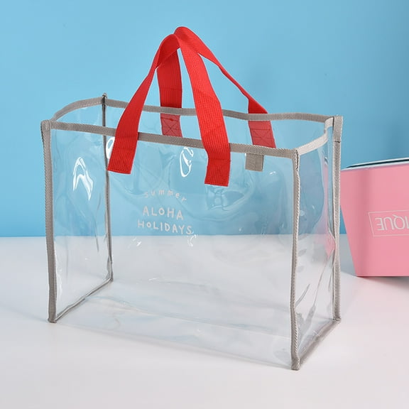 HOARBOEG Fresh Summer Handbags Transparent PVC Tote Bags Fashion Outdoor Travel Duffel Bag Beach Bags
