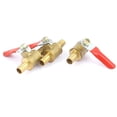 thumbnail image 2 of Unique Bargains 3pcs 8mm Hose Barb Tube Red Plastic Coated Handle Brass Fuel Shutoff Ball Valve, 2 of 4
