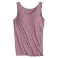 thumbnail image 4 of Nestiefly Womens Cut Out Plus Size Tank Tops with Built in Bra Wide Strap Camisole Summer Basic Udershirts Tank Basic Cami Tops Purple 5XL, 4 of 6