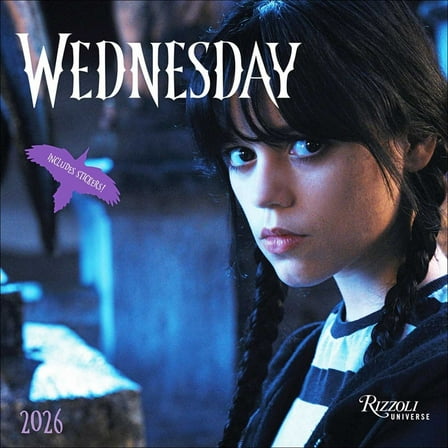 Wednesday 2026 Wall Calendar (Includes Stickers), (Paperback)