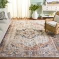 thumbnail image 3 of SAFAVIEH Baltimore Tamara Medallion Polyester Machine Washable Area Rug, Beige/Rust, 8' x 10', 3 of 12