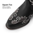 thumbnail image 3 of DREAM PAIRS Women's Mid-Calf Cowboy Boots Embroidered Western Boots with Square Toe Classic Chunky Heel Vegan Leather Boots, 3 of 9