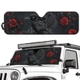thumbnail image 2 of Yuyamidu Raven Windshield Sunshade Heat Shield Red Rose Sun Visor Compatible with Jeep Wrangler Rubicon Sahara TJ JK JKU 2 Door & 4 Door, 2 of 7