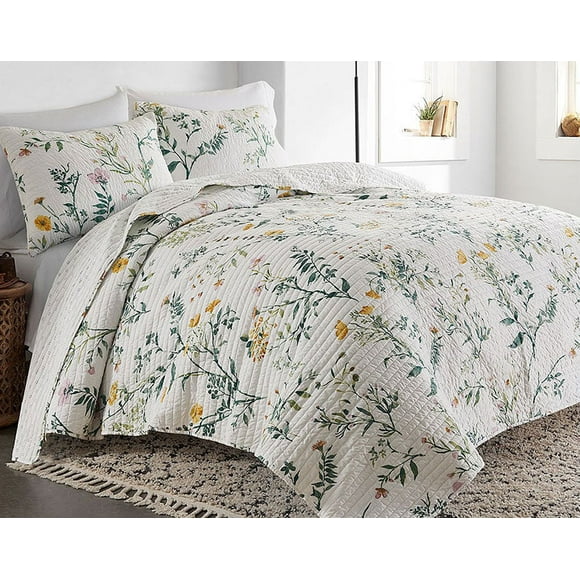 Floral Garden Reversible Quilt Set, Bedding Set