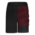 thumbnail image 5 of FRSASU Mens Color Block Running Shorts 2 in 1 Gym Workout Shorts 7 inch Quick Dry Athletic Short with Liner Zip Pockets Wine, 5 of 9