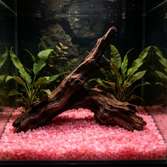 Pink Luminous Glow In The Dark Aquarium Pebbles,9-13mm Rhombus Fluorescent Plastic Glowing Stones, 106 Pack Non-Toxic Decorative Gravel for Fish Tank Garden Yard Landscape Decor Multiple Colors