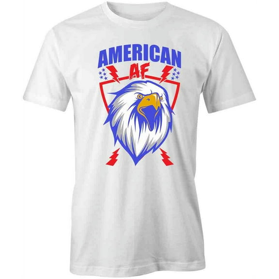 American AF Eagle T-Shirt | Patriotic American White Tee Gift
