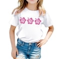 thumbnail image 1 of MEZZALL T-Shirt pour Filles, Imprimé Floral, Col Rond, Manches Courtes, T-Shirt Décontracté, 8-9 Ans, 1 of 5