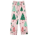 thumbnail image 5 of Mifsaly Christmas Pajama Sets for Women Xmas Trees Print Loose 2 Piece Pjs Long Sleeve V-Neck Sleepwear Lapel Button Down Nightwear High Waist Wide Leg Pants with Pockets 2025 Holiday Homewear, 5 of 6