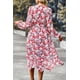 thumbnail image 2 of Vestido floral bohemio PRETTYGARDEN para mujer, cruzado con cuello en V, manga larga, talla M, 2 of 7