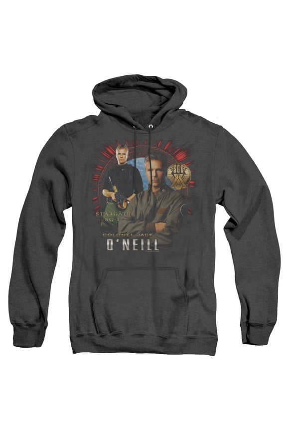 Sg1 Jack Oneill Adult Heather Hoodie Sweatshirt Black