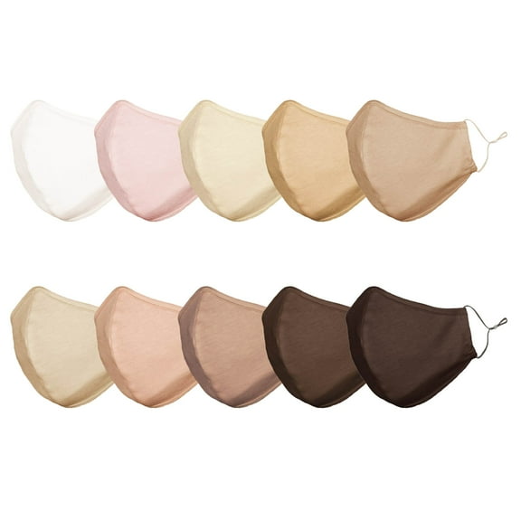 DALIX Skin Tone Face Mask 3 Layer Filter Pocket Nose Piece Assorted - S-M (10-Pack)