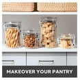 thumbnail image 3 of 4pc Clear Canister Set with Clamp Lids Airtight Containers in Sizes Ideal for Kitchen & Pantry Storage of Bulk, Dry Foods Including Flour, Sugar, Coffee, Rice, Tea, Spices & 4-Piece Set, 3 of 7
