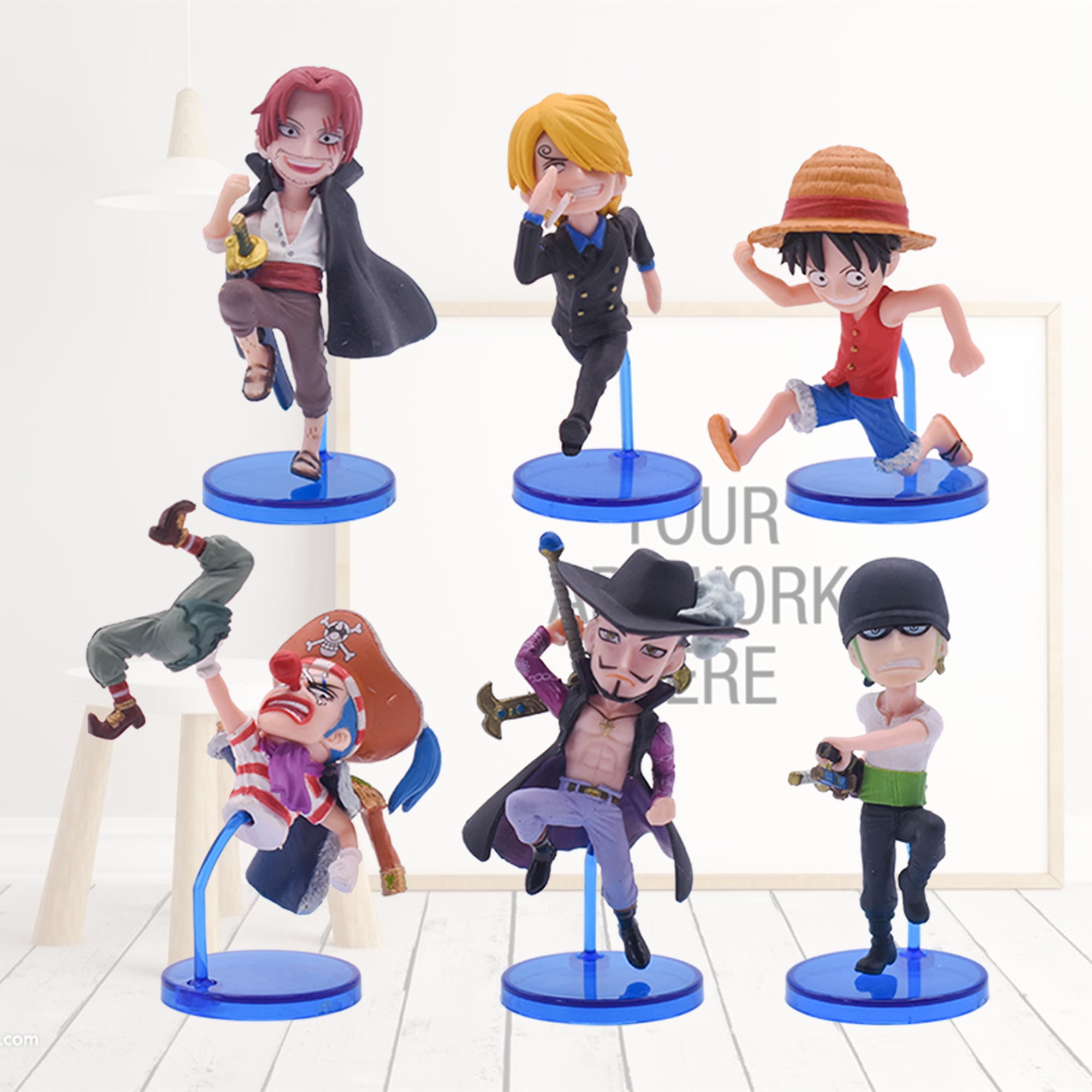 Buy Soplay 6pcs Anime One Piece Toys Mini Figures Sets 2.5 Zoro Buggy