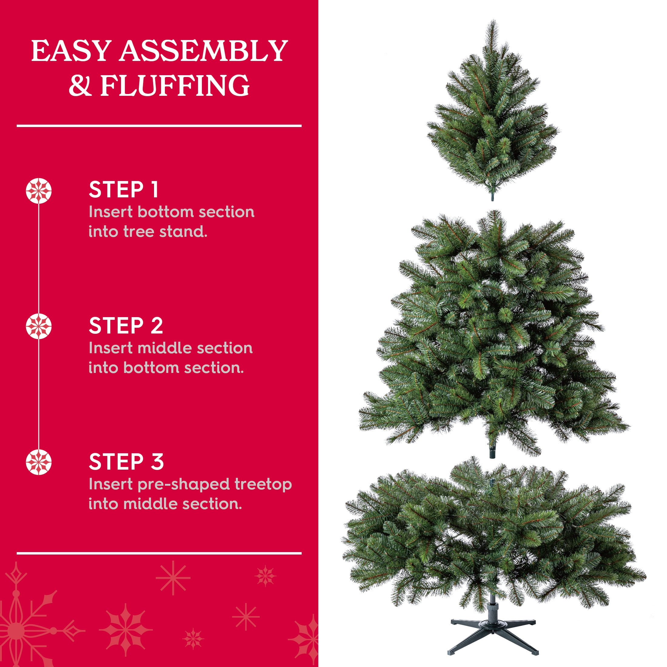 7.5' Donner Fir Green Artificial Christmas Tree, by Holiday Time
