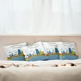 thumbnail image 3 of Ambesonne Landscape Throw Pillow Cover 4 Pack, Chicago USA Cartoon, 24", Multicolor, 3 of 6