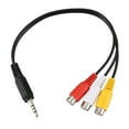 thumbnail image 2 of Cable de audio y vídeo AV con conector macho de 3,5 mm a 3 RCA hembra de 22 cm, 2 of 5