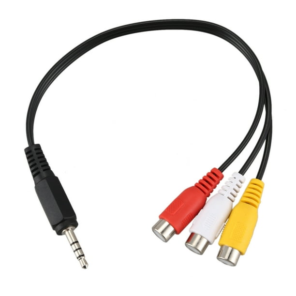 3.5mm Male Plug to 3 RCA Female Audio Video AV Cable 22cm - Walmart.ca