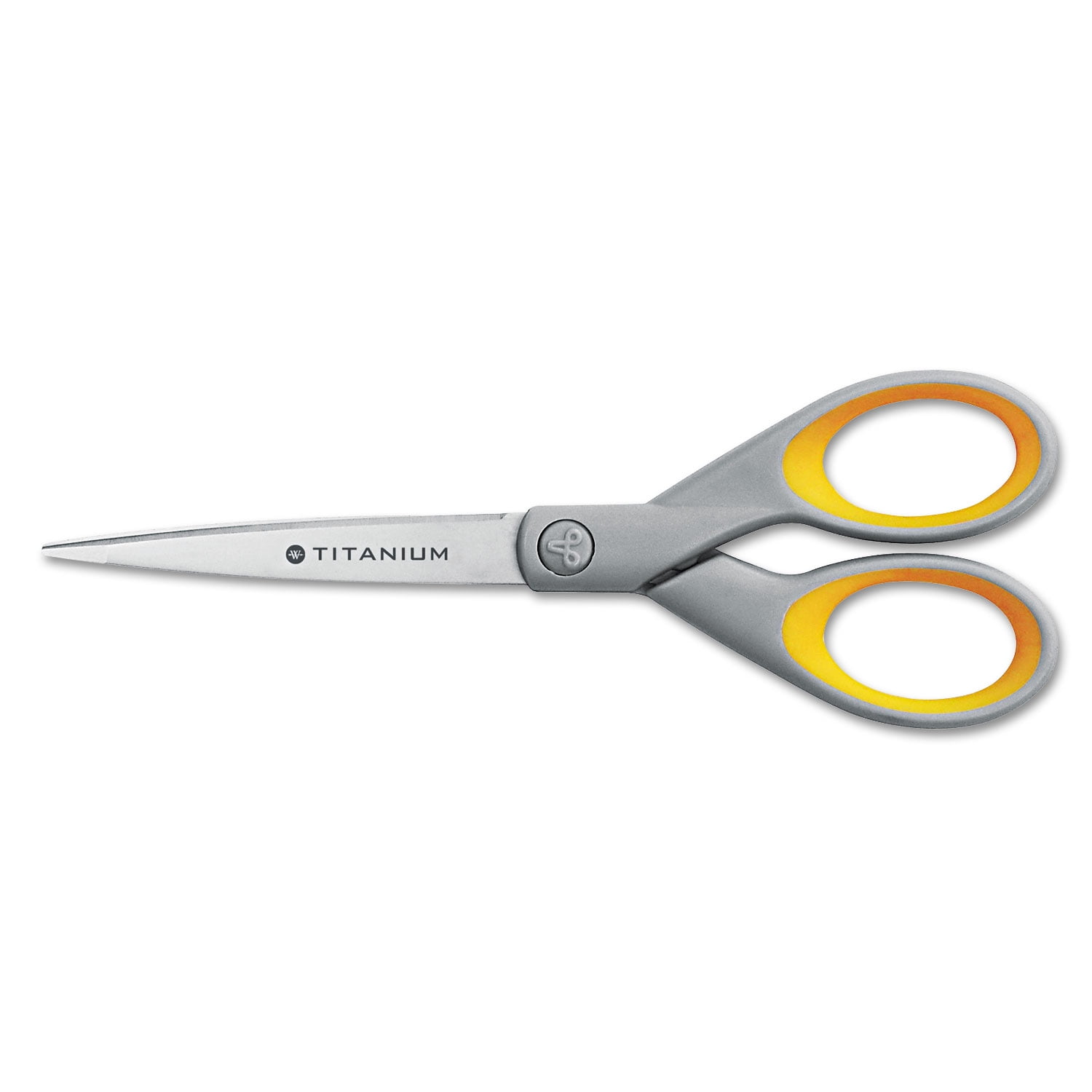Westcott Titanium Bonded Scissors, 7' Long, 3' Cut Length, Gray/Yellow Straight Handle