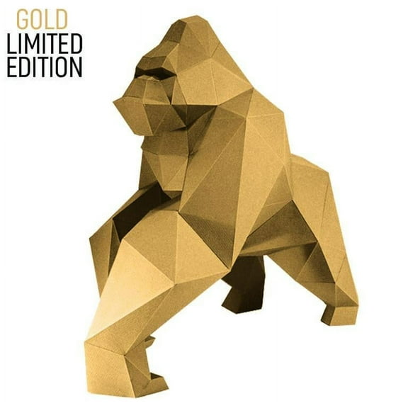 PAPERCRAFT WORLD DIY 3D Gorilla Model - Gold Limited Edition