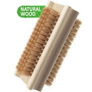 Konex Wooden Cleaning Scrub Brush for Hands Nails and Toes Non Slip with Tampico Bristles