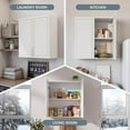 thumbnail image 6 of Laundry Room Wall Cabinet with Adjustable Shelf,Wall Mounted Kitchen Cabinets with Two Shaker Doors,Upper Storage for Laundry Room, Bathroom, Kitchen 30”W X 12" D X32 H, 6 of 8