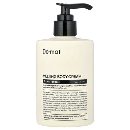 De:maf Melting Body Cream, Forest, For Rest, 9.46 fl oz (280 ml)