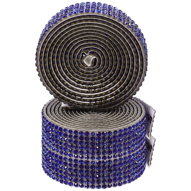FOMIYES Rollo De Decorativa Rhinestone Azul Para Confección Y Accesorios Con Autoadhesivo