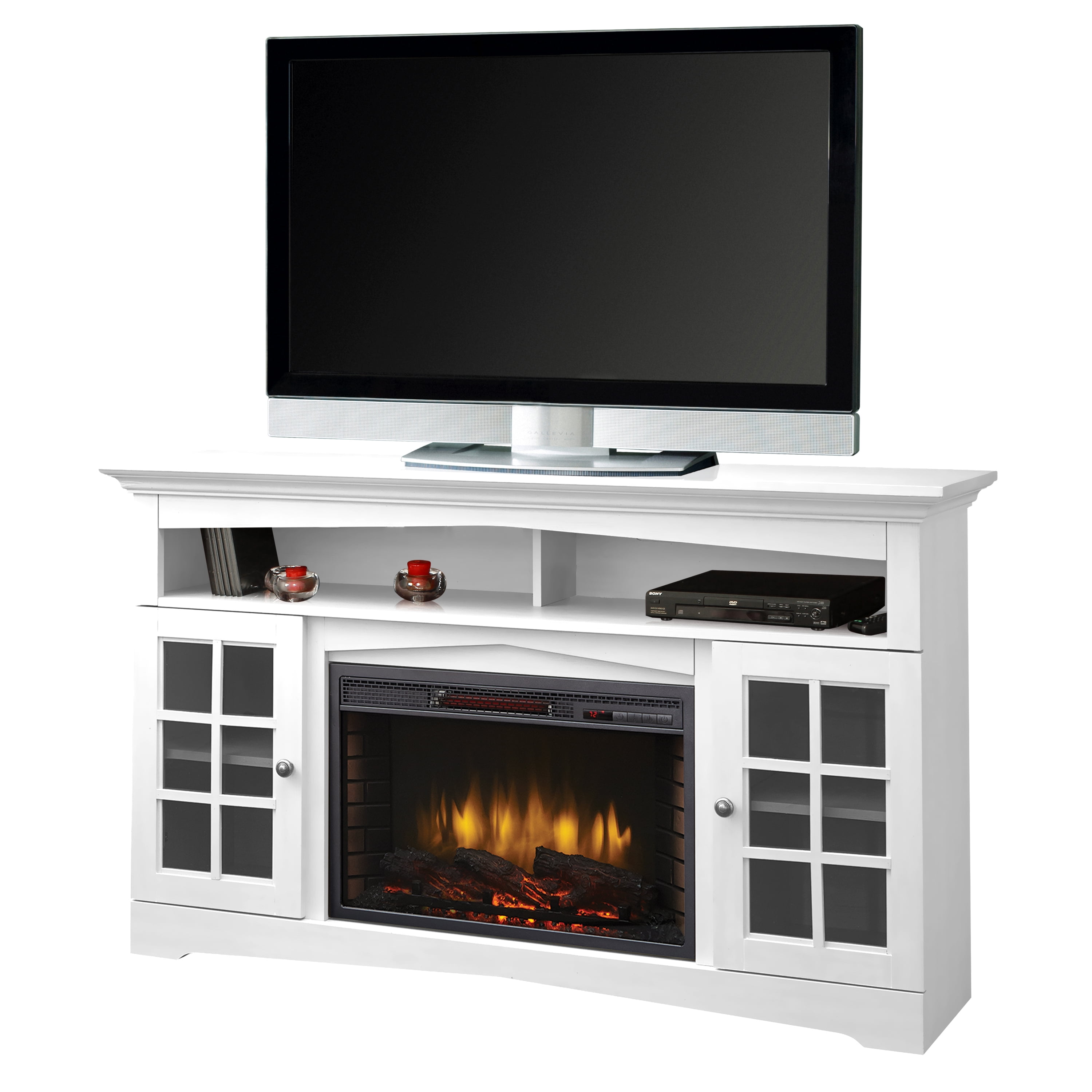 Muskoka Huntley 59″ TV Stand Electric Fireplace White Wood Finish for TVs up to 65″ Sansujyuku sansujyuku.com