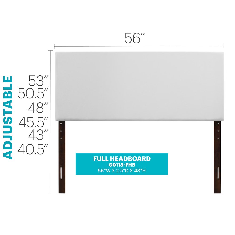 Glory Furniture Nova Full Headboard in White Color