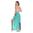 thumbnail image 3 of FORMRS Womens Long Sarong Beach Wrap Semi-Sheer Bikini Skirt Bathing Swimsuit Cover Up, Green Cat, 3 of 7