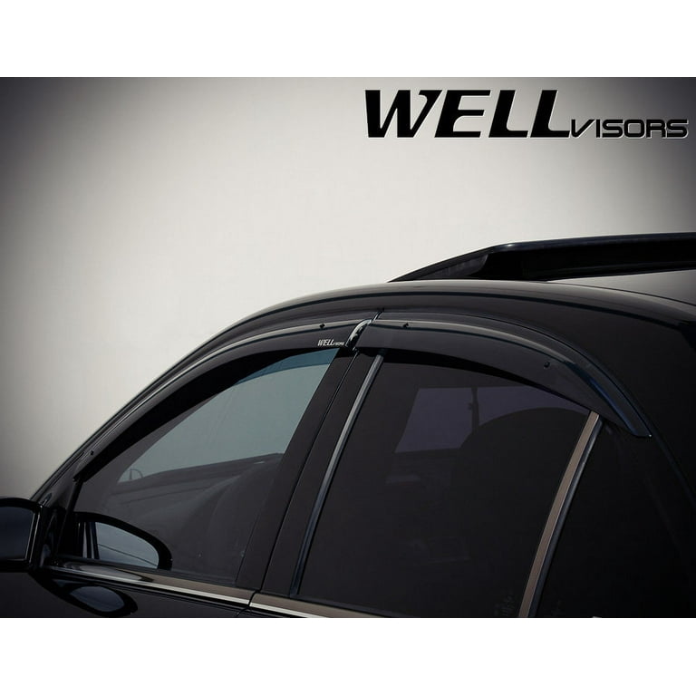 WellVisors Smoke Tint Window Deflectors For 2001-2007 Mercedes C-Class W203 Sedan – Low Profile 1 thumbnail image