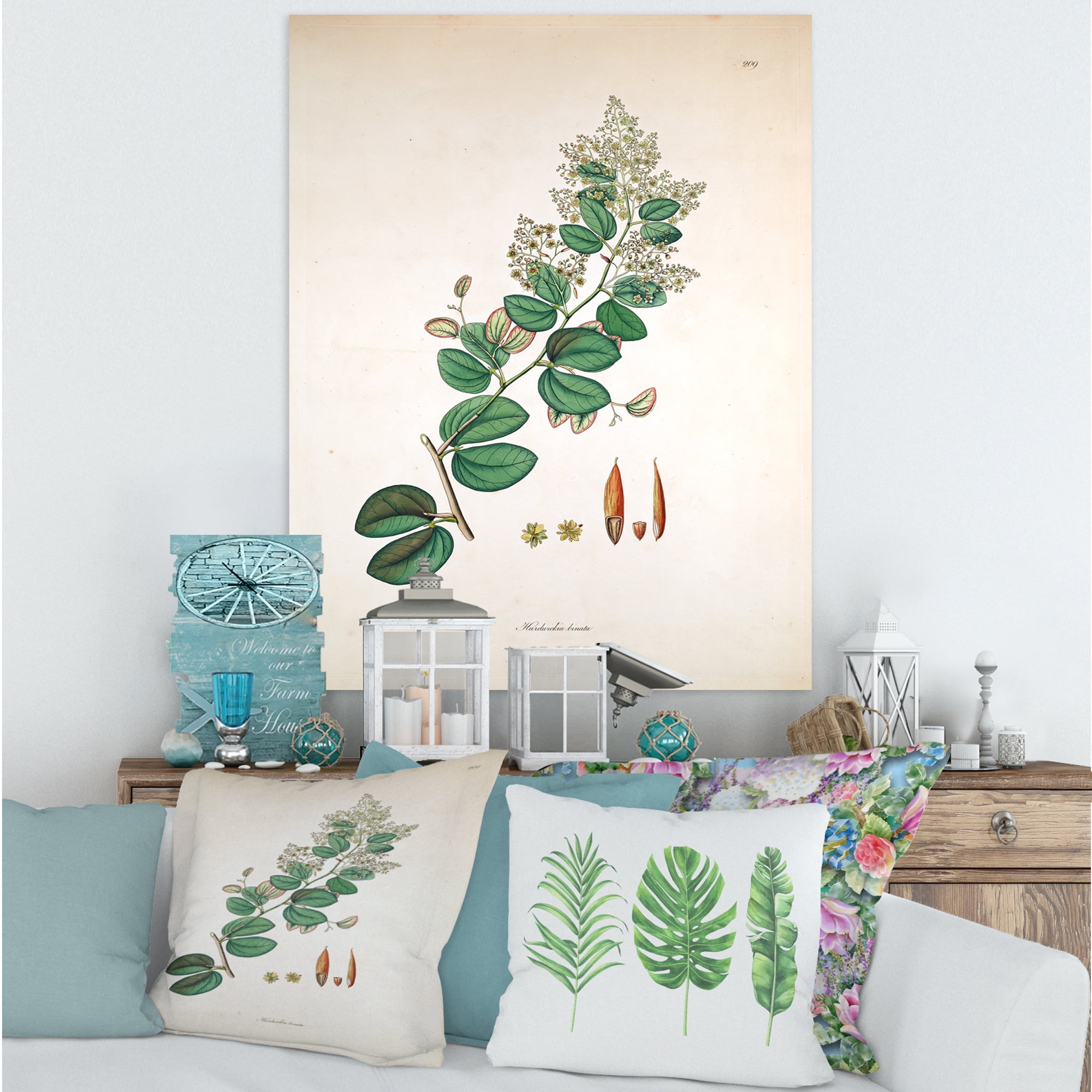 Designart ' Ancient Botanicals XIII ' Farmhouse Canvas Wall Art Print
