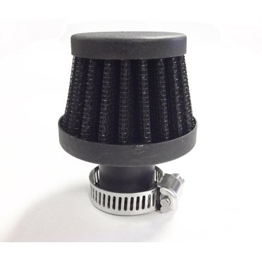 Black 15mm Mini Air Intake Crankcase Breather Filter Valve Cover Tank Catch