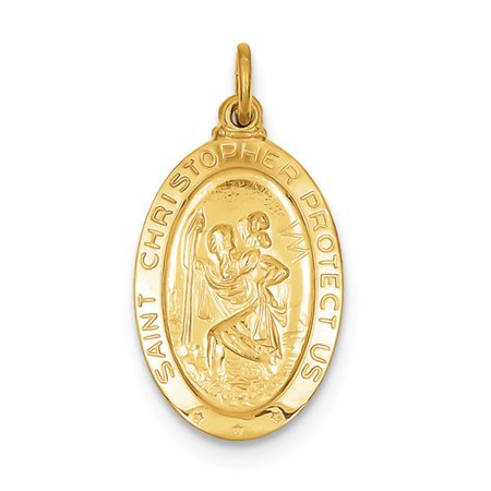 Sterling Silver 24k Gold-plated Engravable Saint Christopher Medal