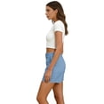 thumbnail image 5 of DORKASM Shorts for Women Bermuda Trendy Casual Summer High Waisted Wide Leg Shorts Ribbed Elastic Waist Comfy Beach Linen Shorts with Pockets Royal Blue XL, 5 of 6