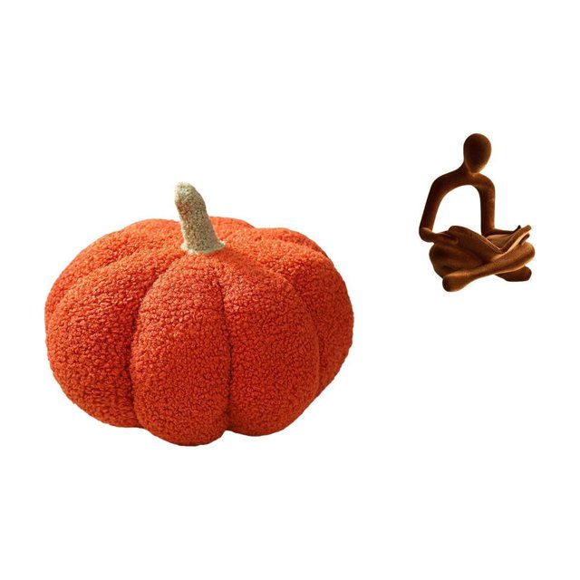 Cojín De Peluche De Calabaza De Halloween Y Estatua De Pensador Abstracto, Almohada Decorativa Para Sofá Y Escultura De Figura Humana Para Dormitorio, Oficina, Bar Y Boda.