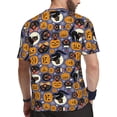 thumbnail image 2 of Wukai Spooky Cats And Halloween Pumpkins Print Men's Short-Sleeved Mesh T-Shirt,Quick-Dry Short Sleeve Workout T-Shirt-XX-Large, 2 of 8