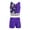 Purple, variant on YEAHDOR Girls 2Pcs Leopard Prints Activewear Set Crop Top Vest with Shorts Sports Athletic Outfit,Sizes 6-14