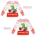 thumbnail image 4 of DDSOL Kids Valentines Day Shirts Dinosaur Graphic Long Sleeves Tops Pink Size 6, 4 of 4
