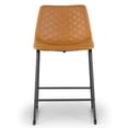 thumbnail image 4 of Set of 2 Barker Gray Fabric Tufted Bar Stool with Black Iron Legs, 4 of 7