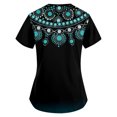 thumbnail image 4 of EGNMCR Hauts de Sarrau d'Infirmière pour Femmes Mode Décontractée Imprimé Uniforme de Travail Manches Courtes Col en V Blouse T-shirt de Travail avec Poches, Cadeaux pour Femmes, 4 of 5