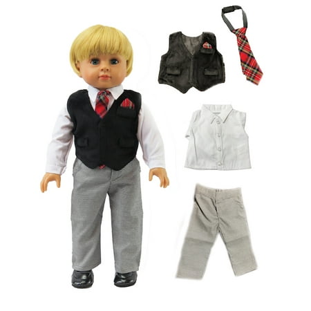 - Boy?s Gray and Black Formal Outfit -Fits 18