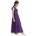thumbnail image 5 of iiniim Big Girls One-Shoulder Chiffon Junior Bridesmaid Wedding Flower Girl Dress Purple 14, 5 of 7